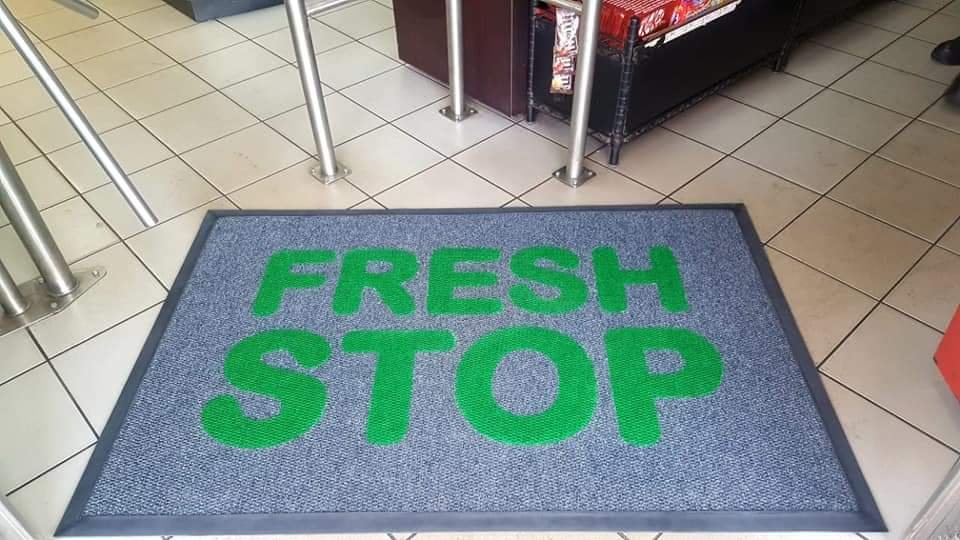 Office entrance logo mat