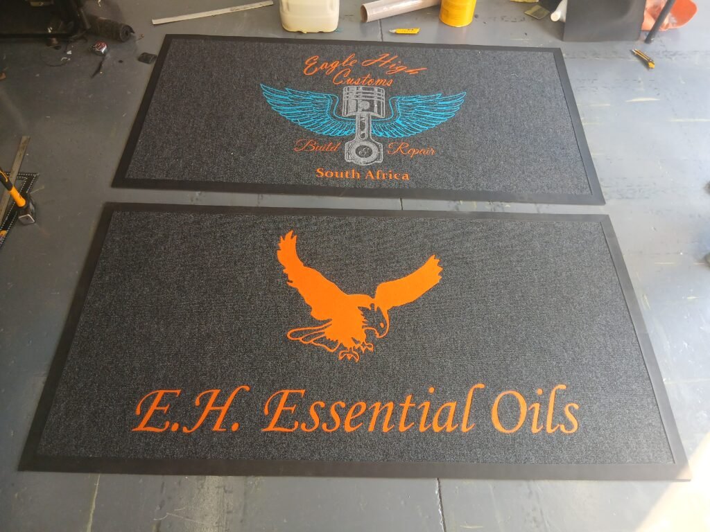 Custom inlaid logo mat manufactured by Avidaze in South Africa