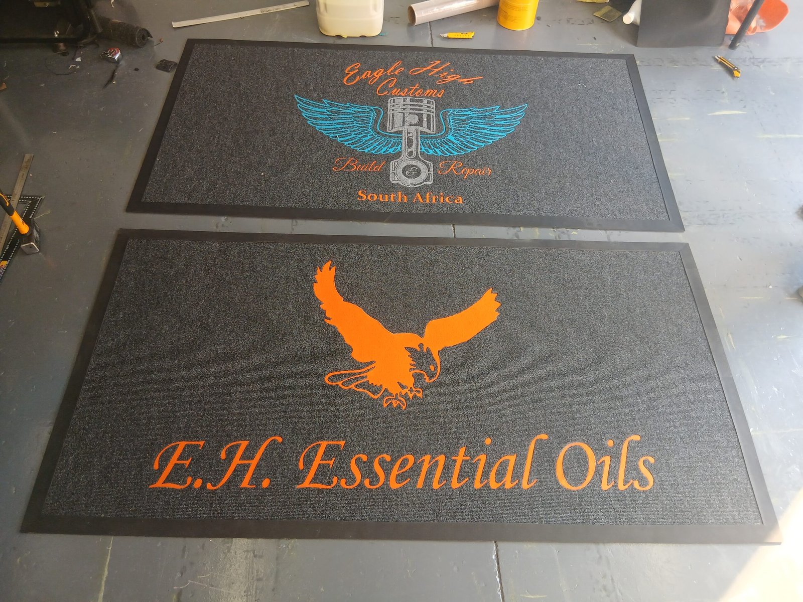 Custom logo mat manufactured in South Africa