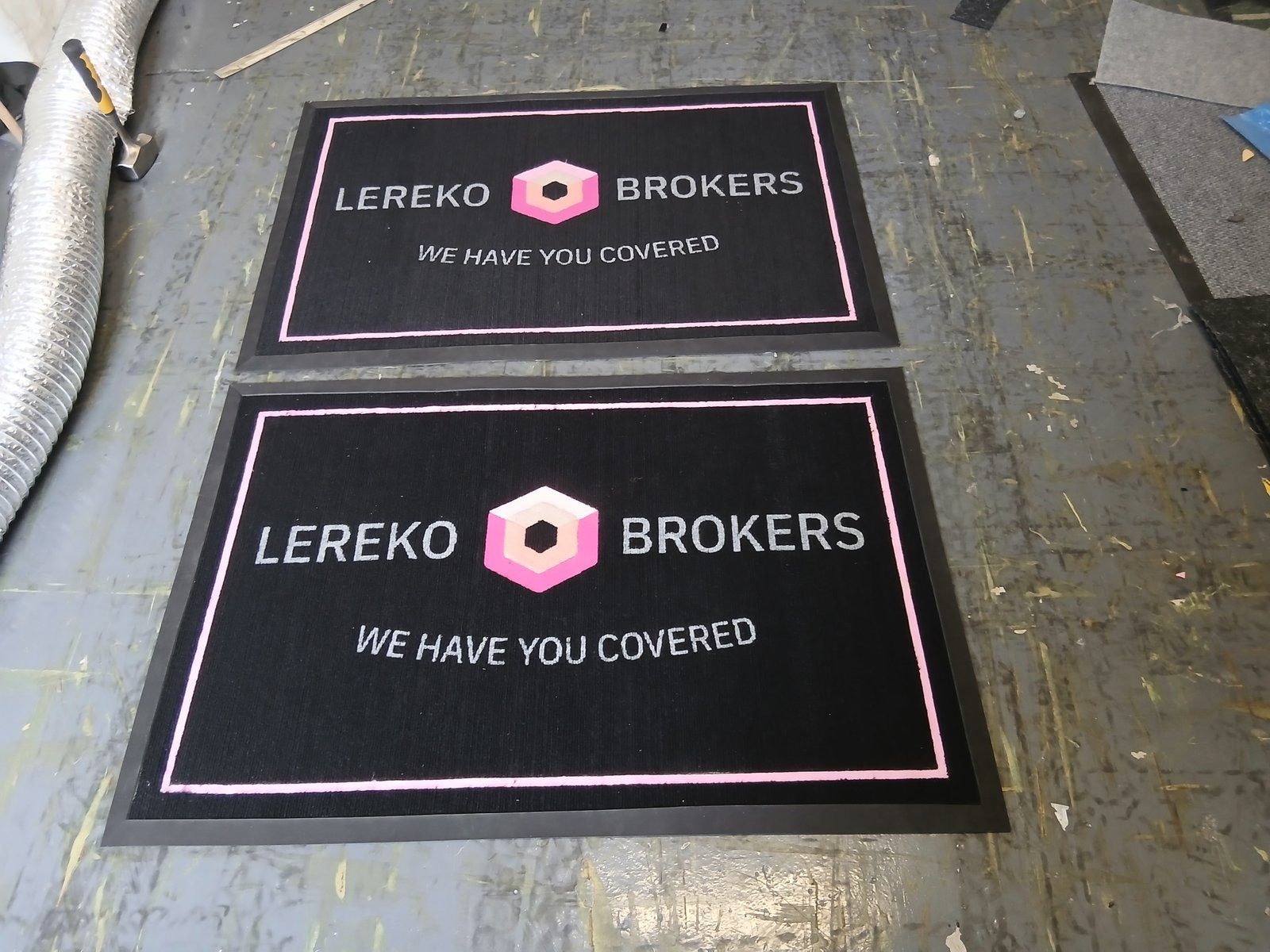 Custom branded logo mat for business entrance in South Africa
