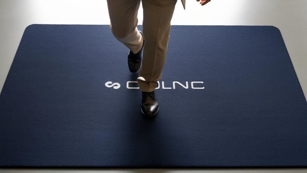 Personalised entrance mat with company logo